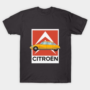 Citroen DS Orange Illustration T-Shirt